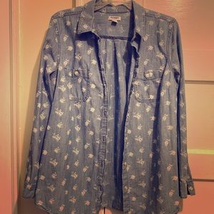 Denim style button down shirt
